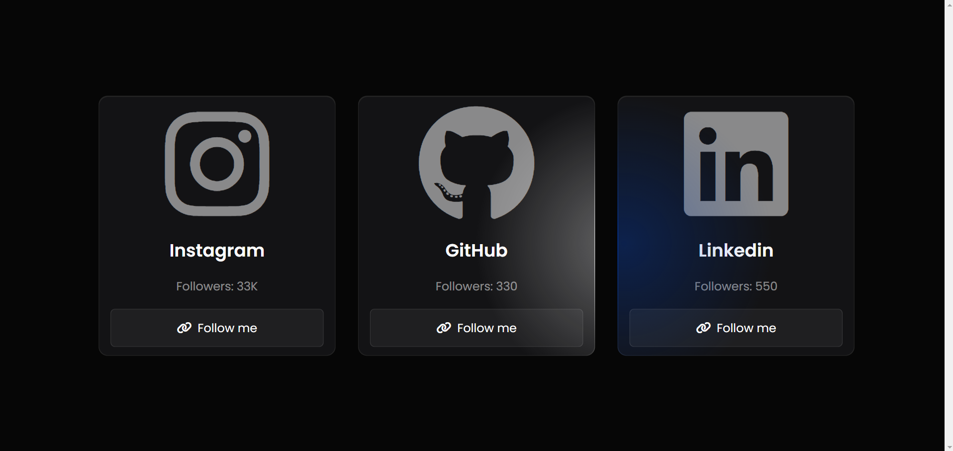 Animated card of social media