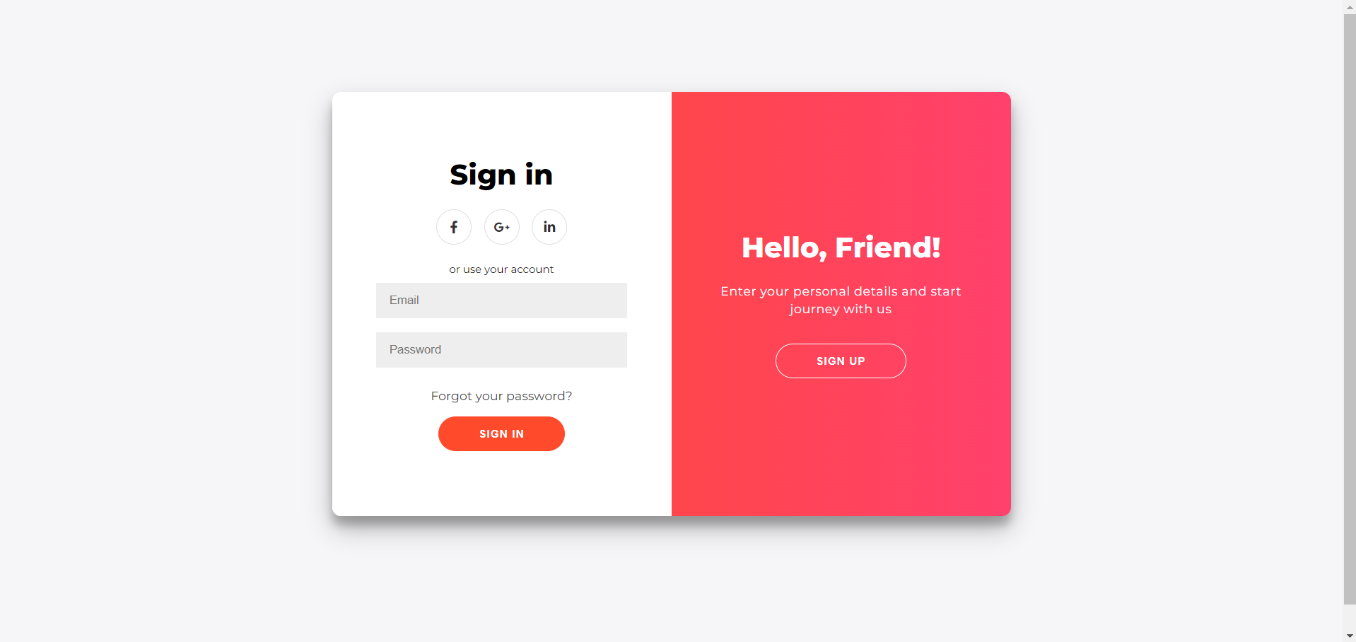Double slider Sign in/up Form