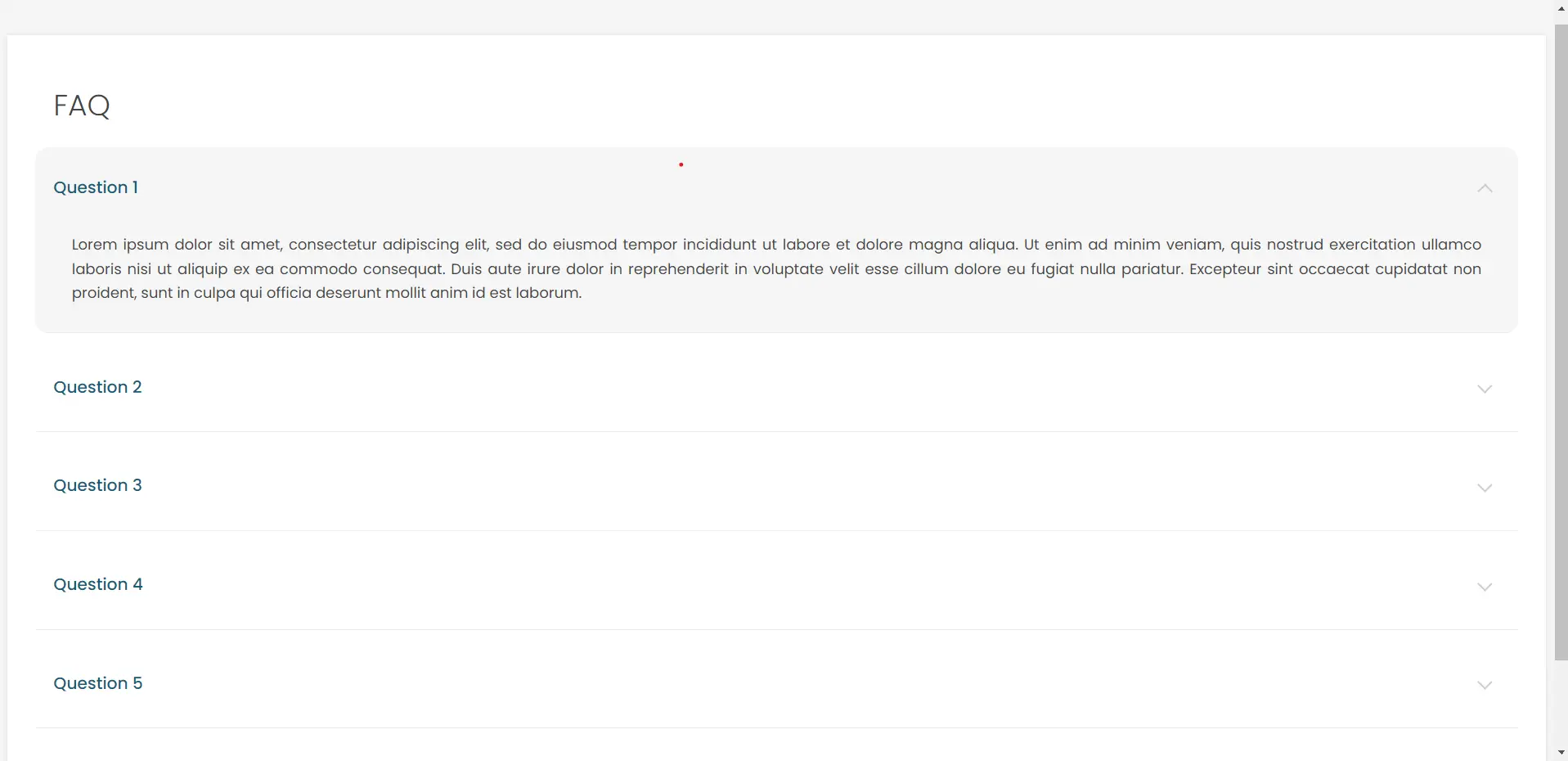 Simple HTML FAQ Page