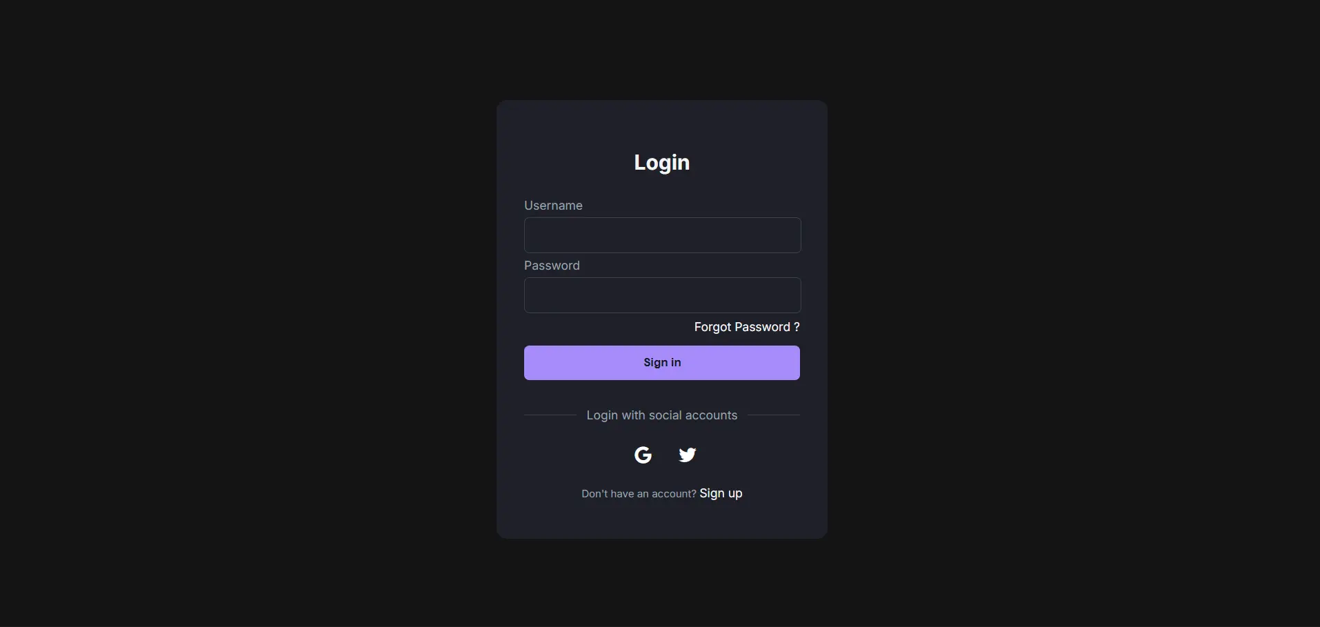 HTML Login Form Code