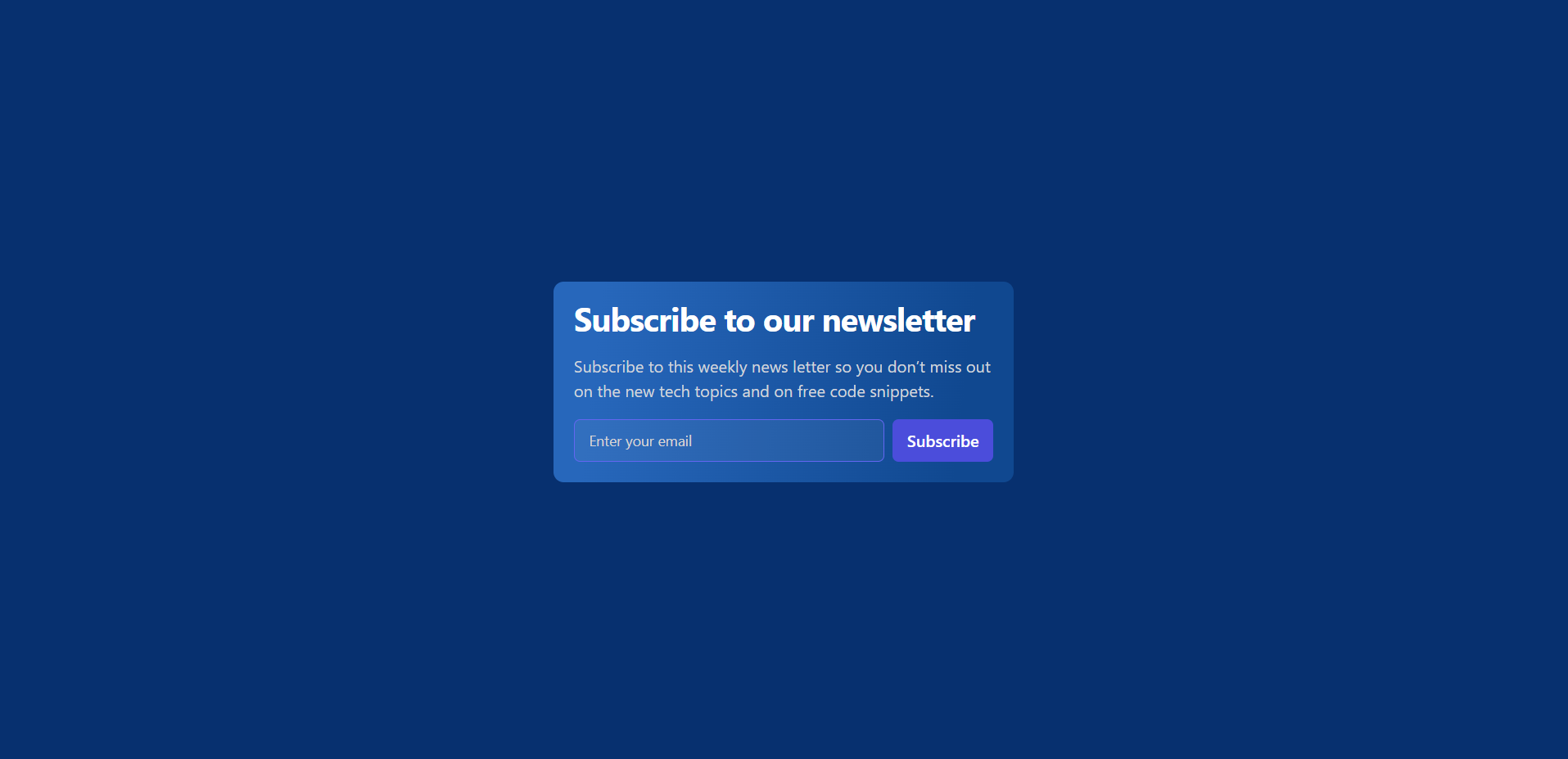 HTML CSS Newsletter Subscription Form