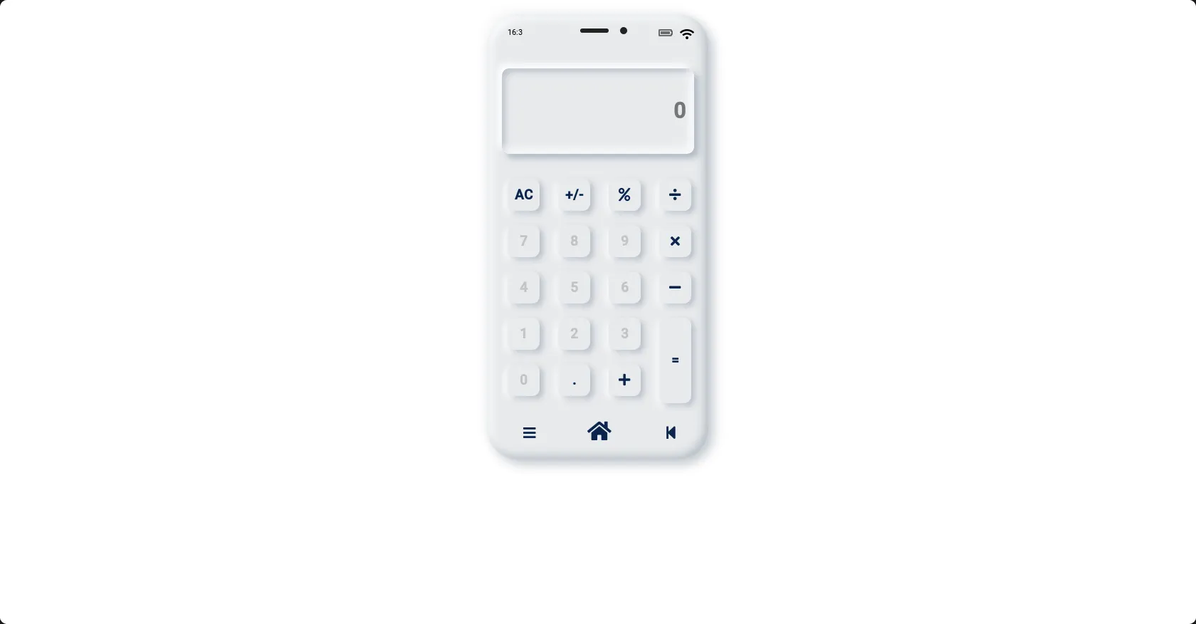 Calculator UI -Neumorphism - white