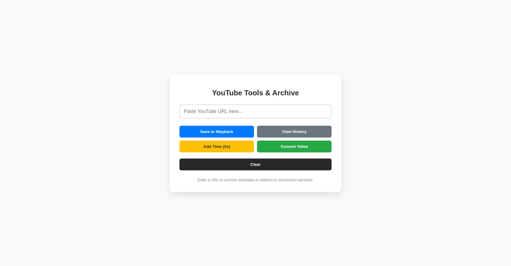 YouTube Wayback Archive & Video Tools