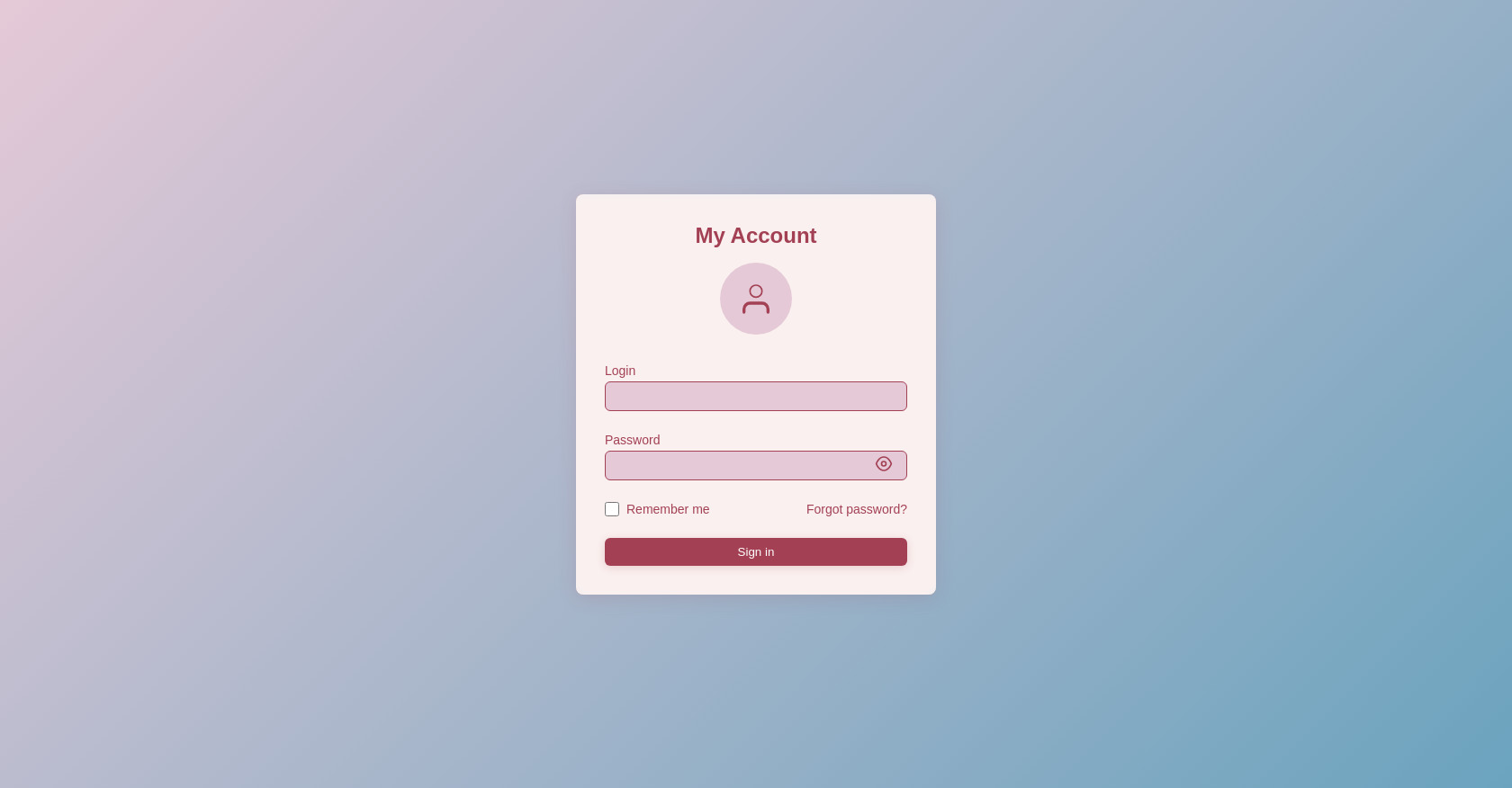 HTML Login Form with Password Toggle