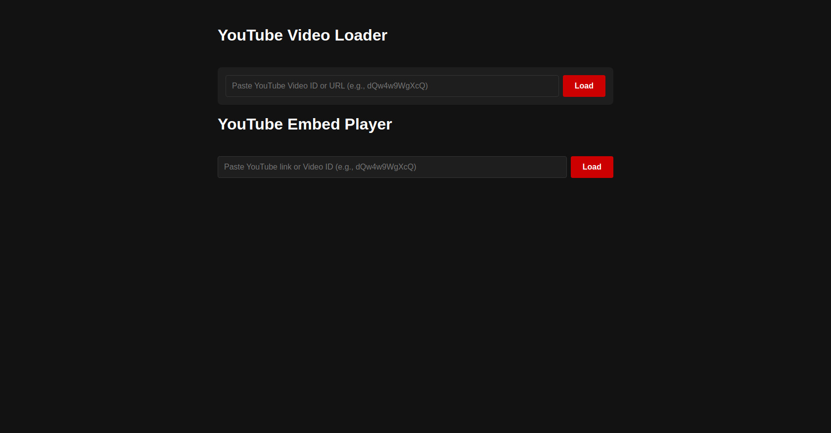 Dynamic YouTube Video Player with HTML and JavaScript