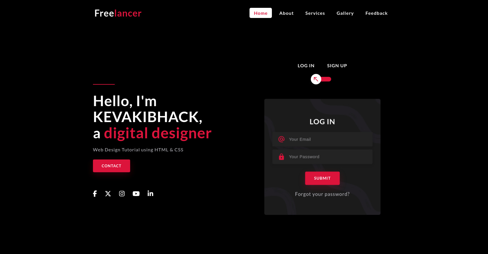 3D Rotating Login Signup Form HTML CSS
