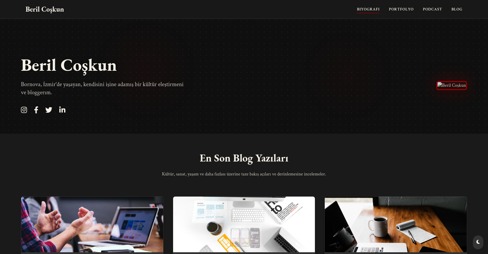 Beril Coşkun: Blog, Kültür, Yazın - Kişisel Web Sitesi