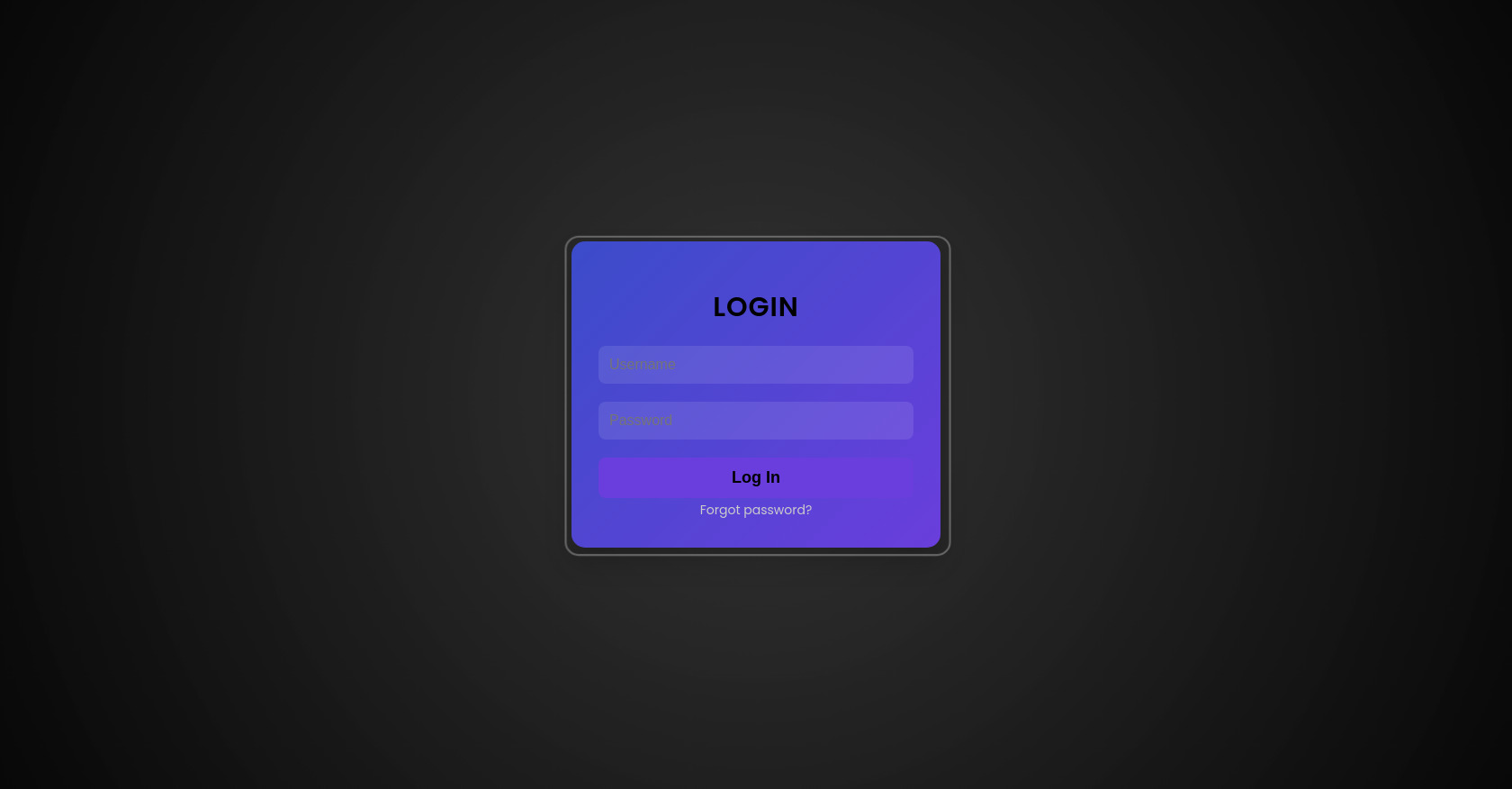 modern futuristic login page 