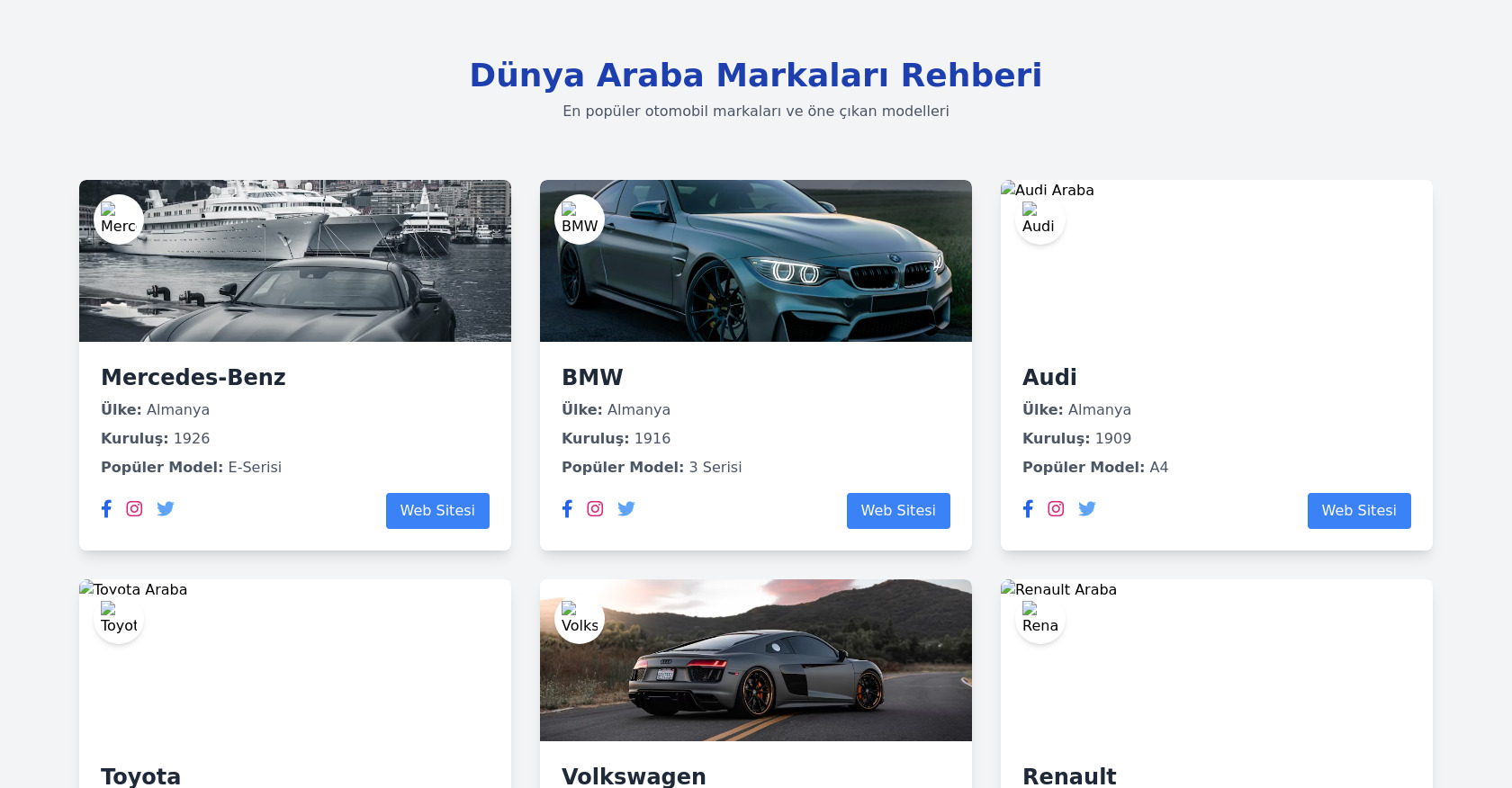 World Car Brands Guide (Turkish)