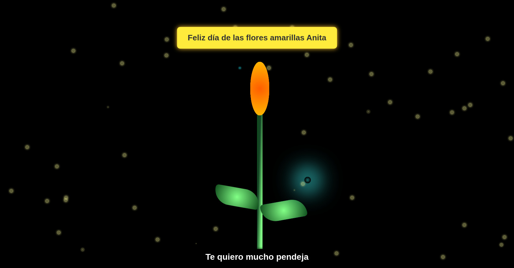 CSS Animated Fireworks and Fireflies with Sunflower