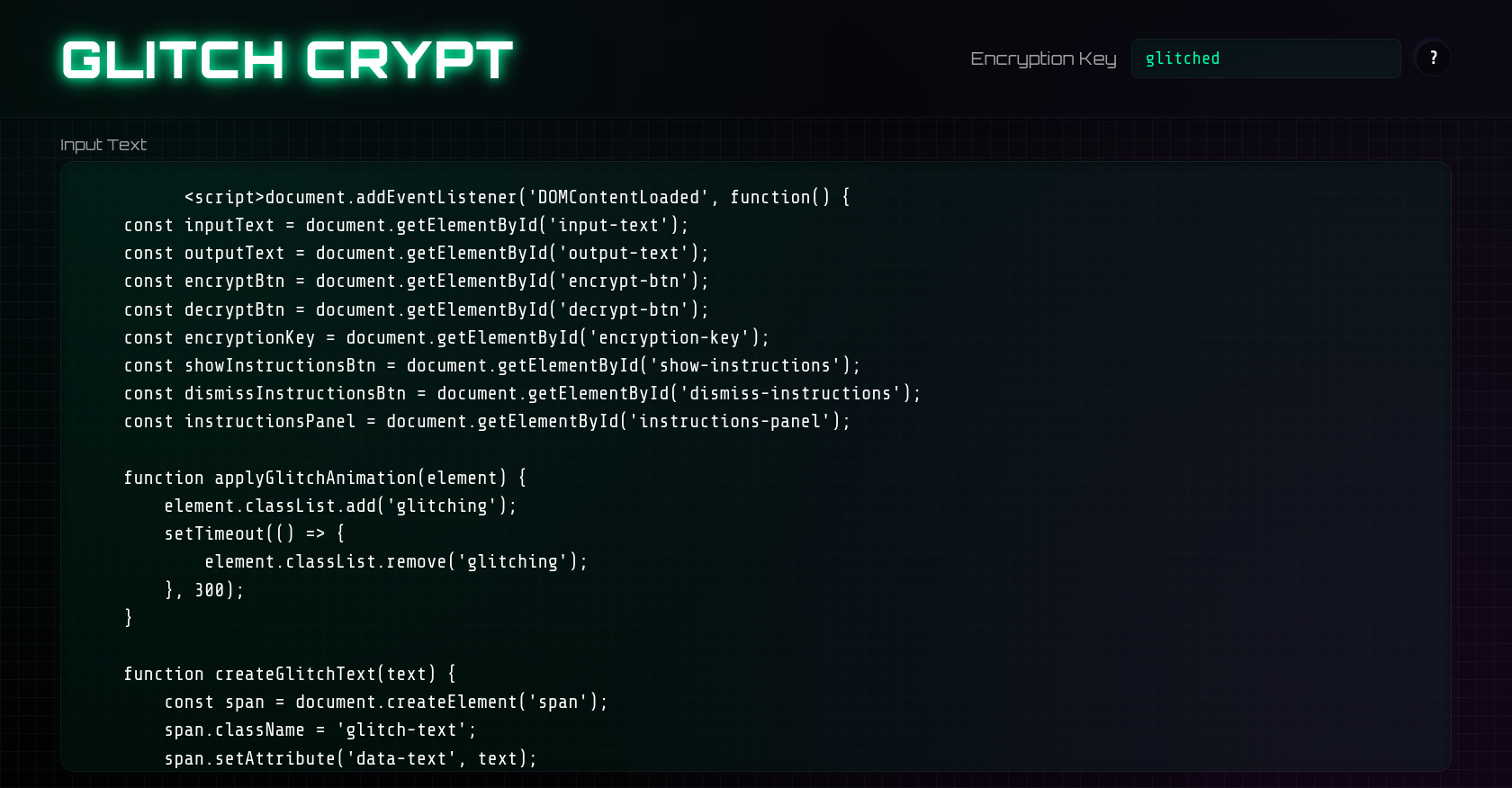Glitch Crypt: P2P Encryption