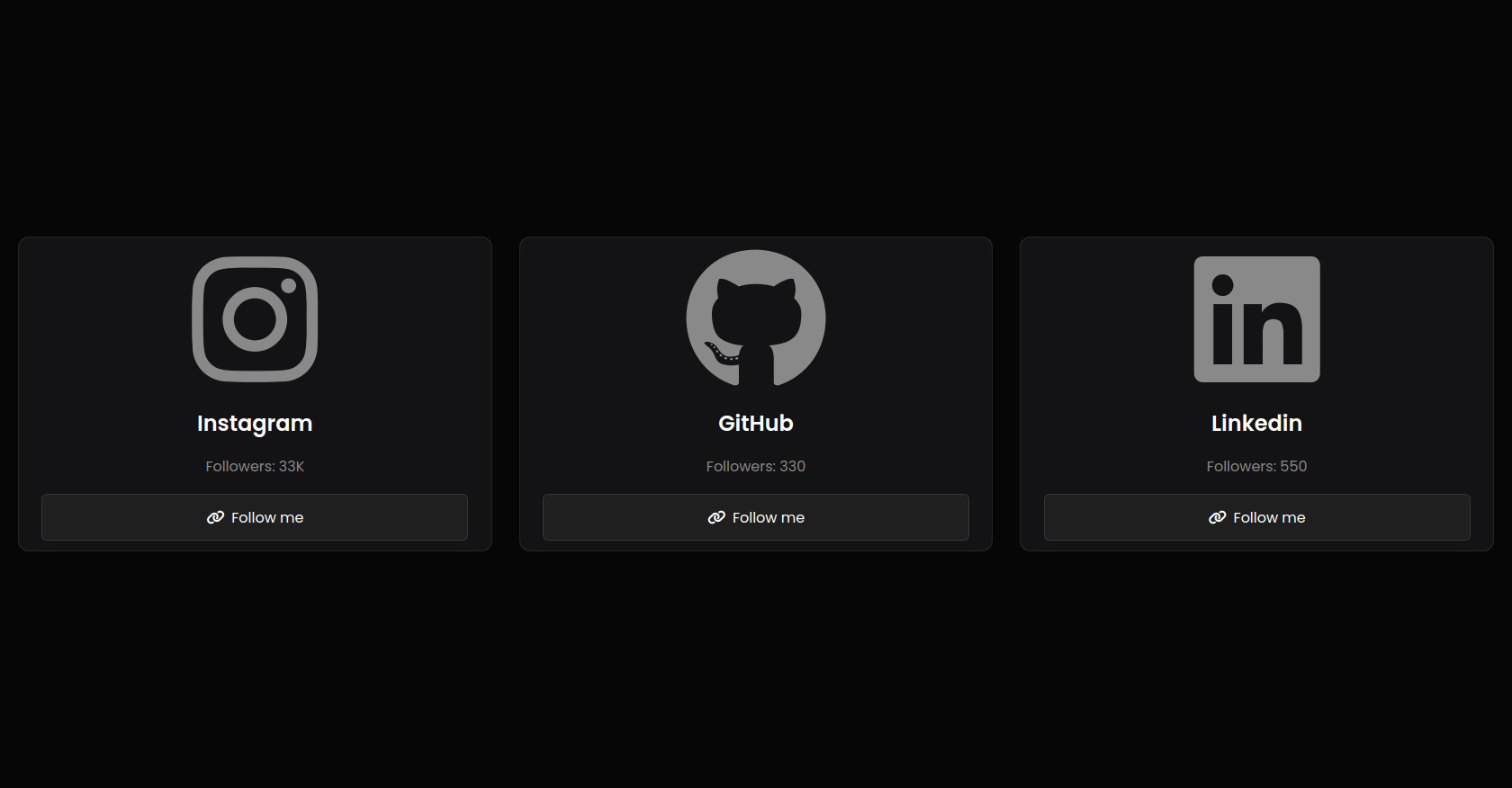 Social Media Link Cards HTML