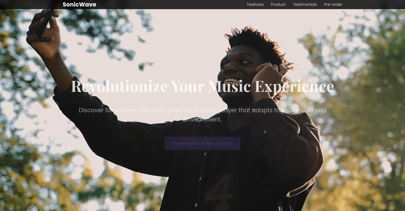 Landing Page - Music