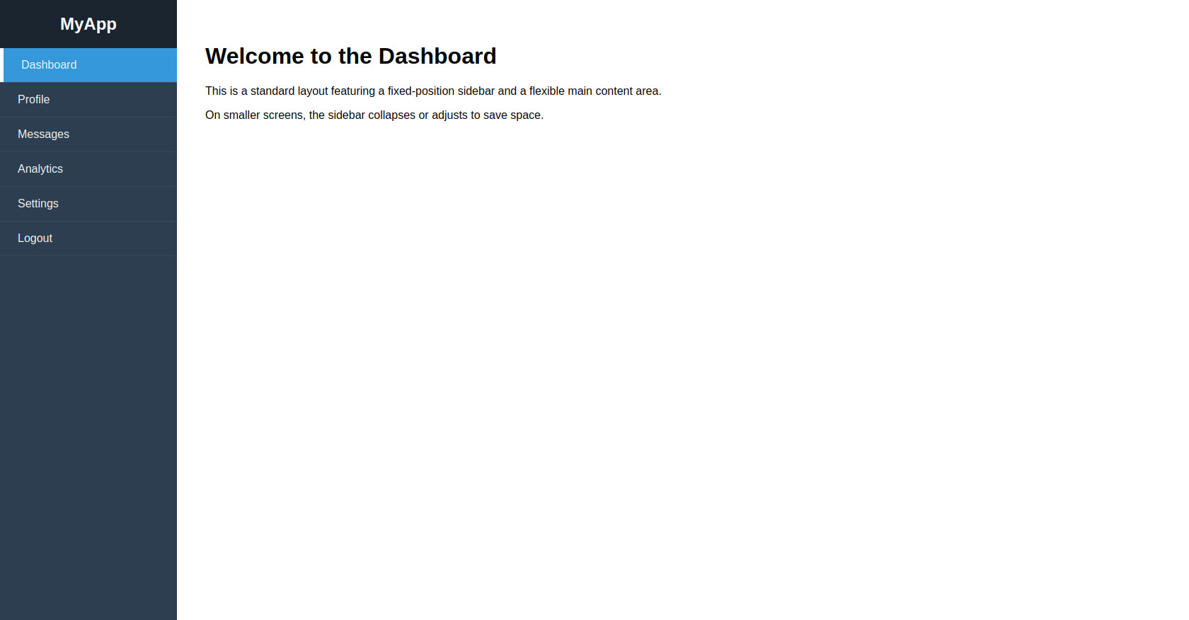 HTML CSS Sidebar Example Responsive Layout