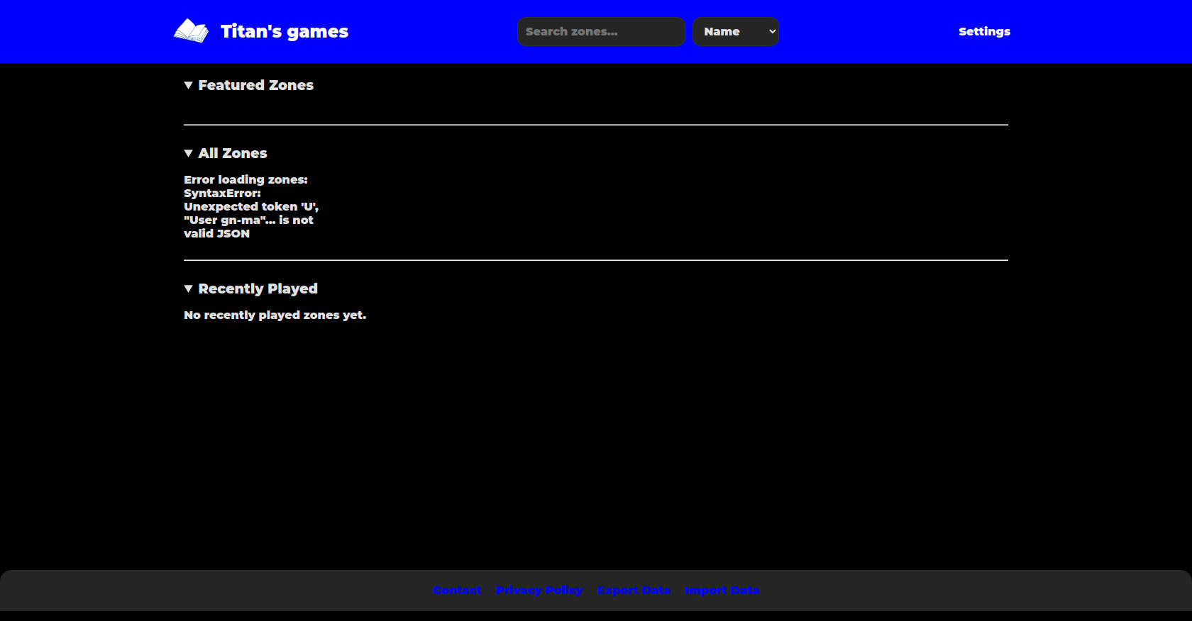 Game Website