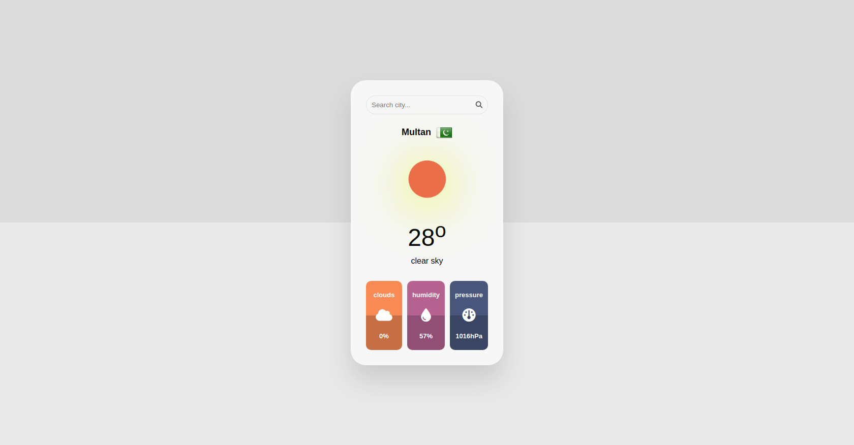 Clean Weather Web page