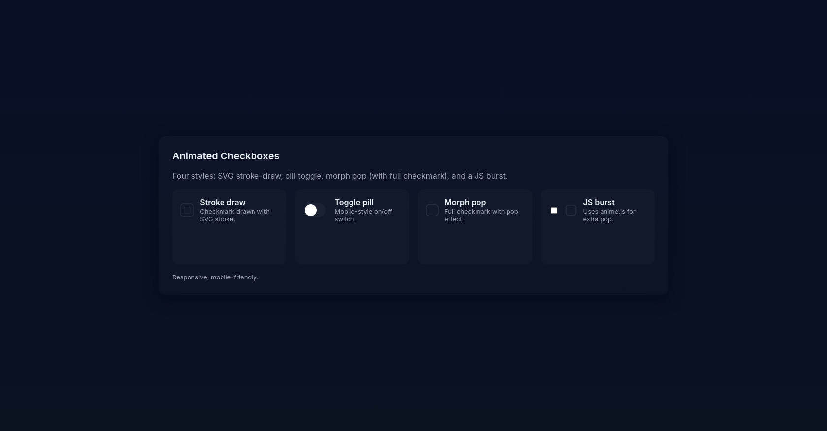 Animated CSS Checkboxes with SVG & JavaScript