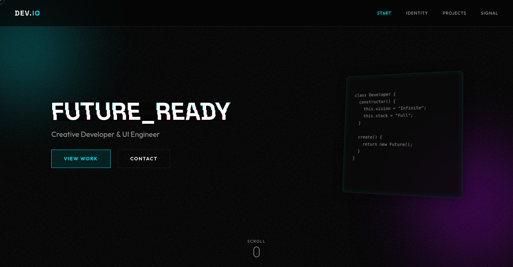 Holographic Portfolio Website Template