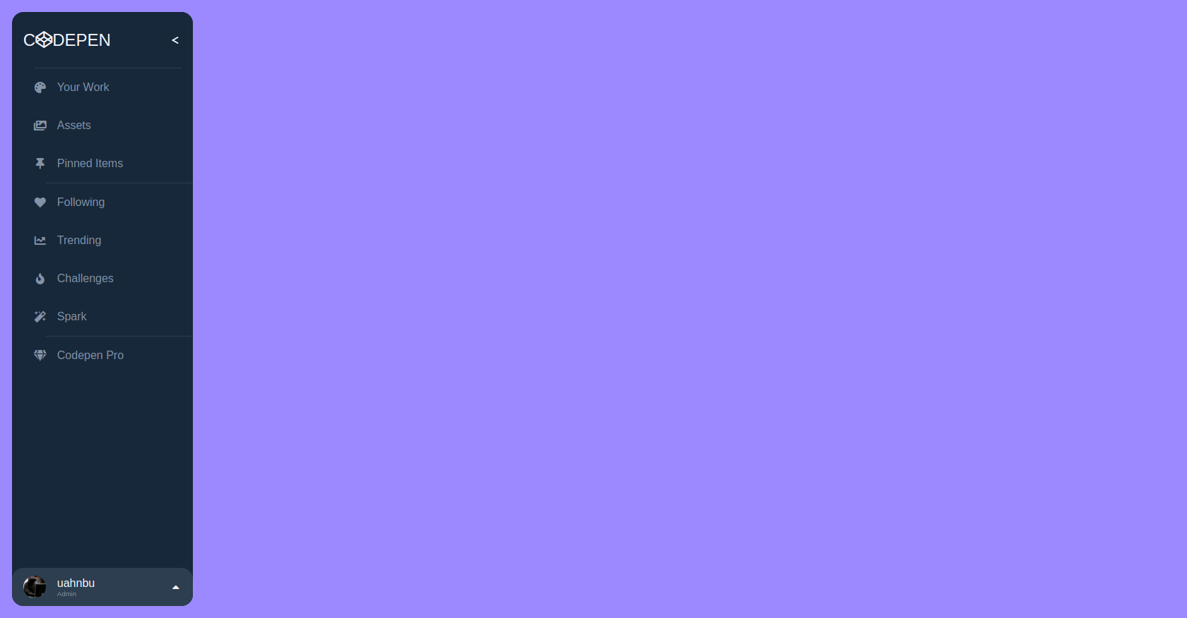 Pure CSS Responsive Navbar Example