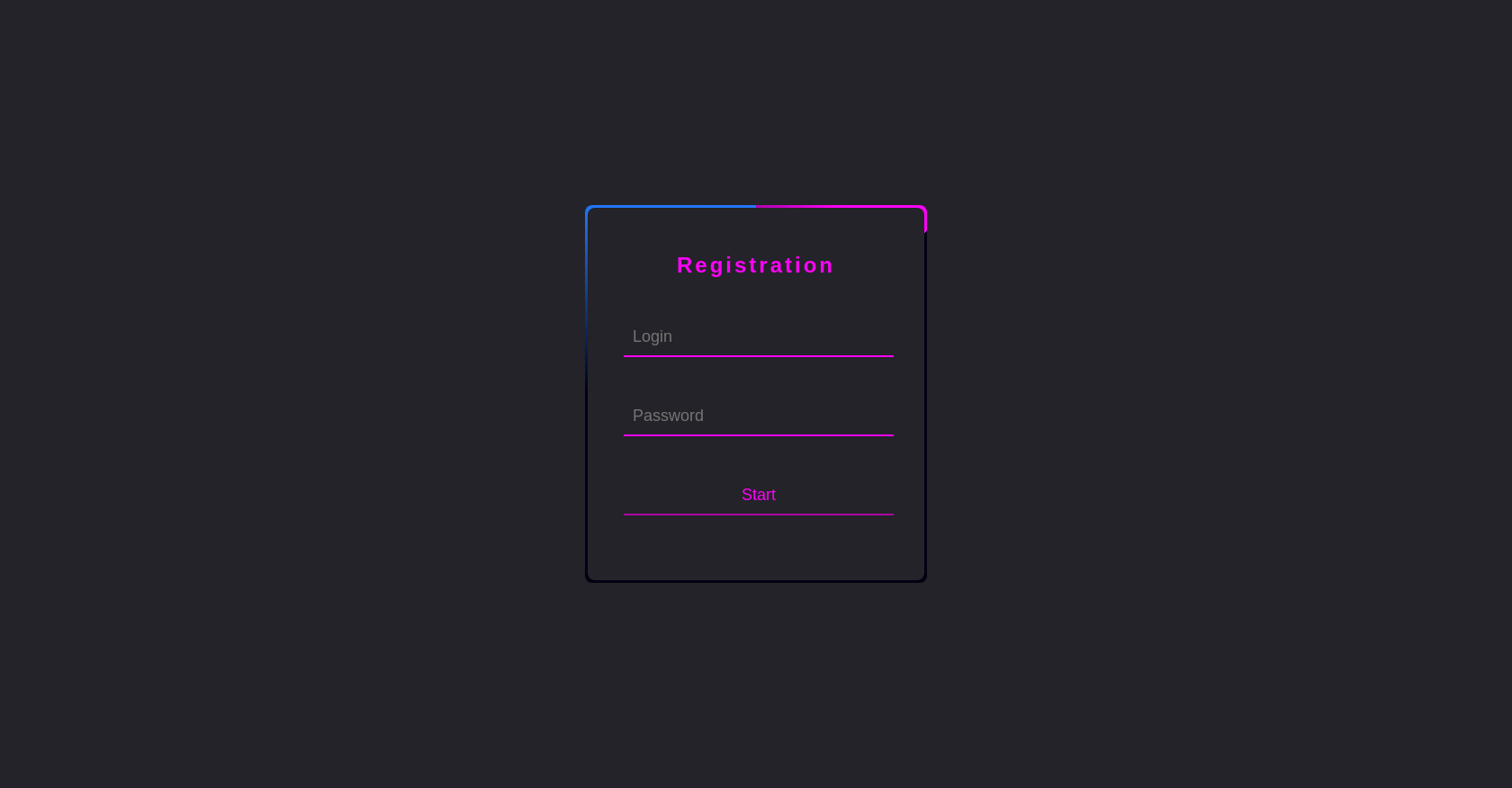Simple HTML Registration Form Example