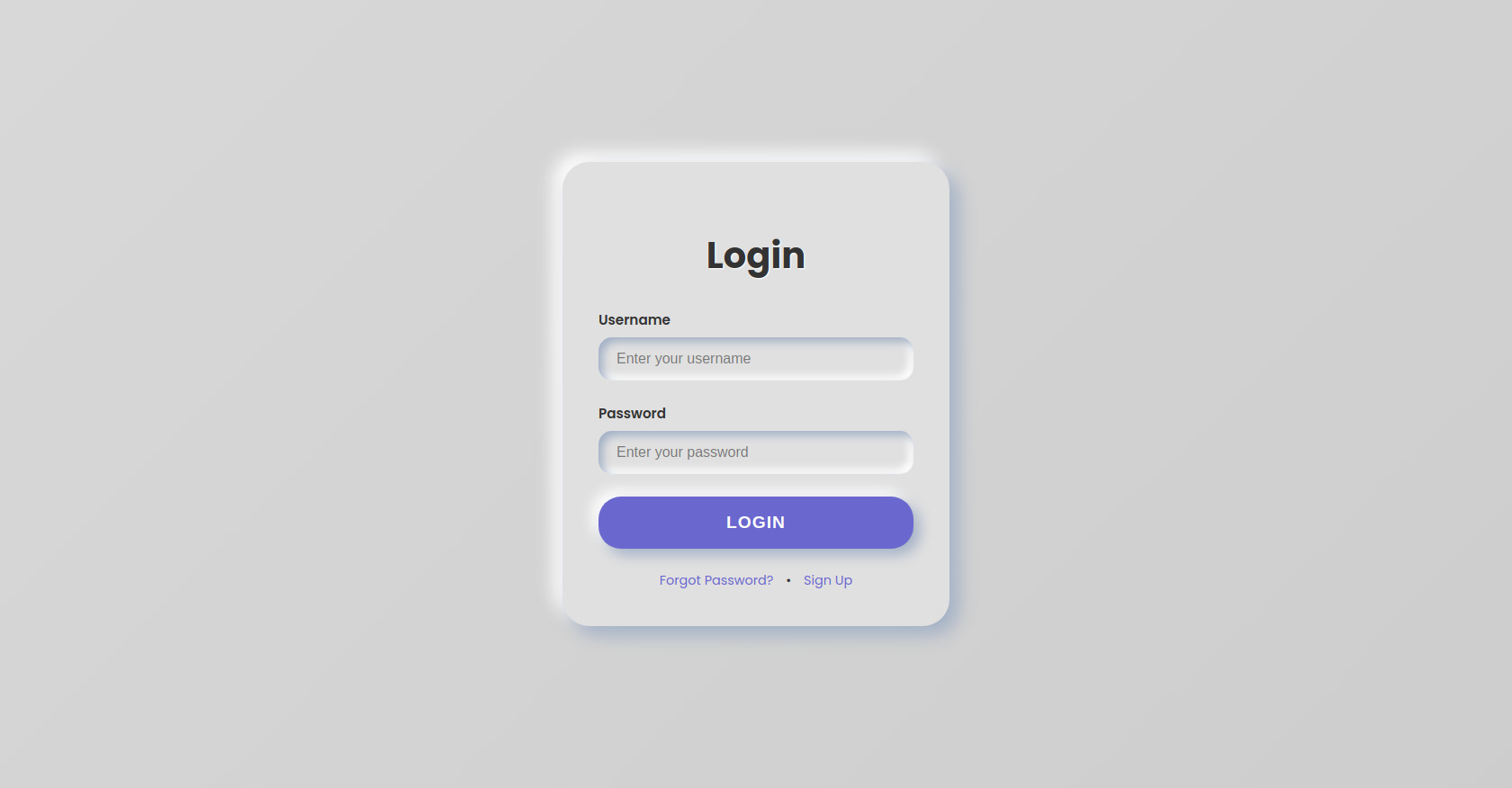 Neomorphism Login Form HTML CSS Code