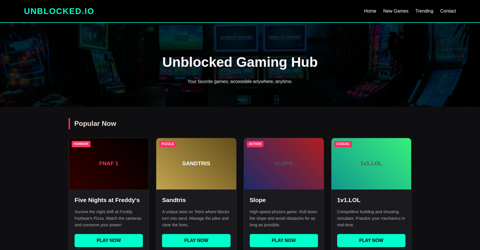 Unblocked Games: FNAF, Sandtris, Slope, 1v1.LOL