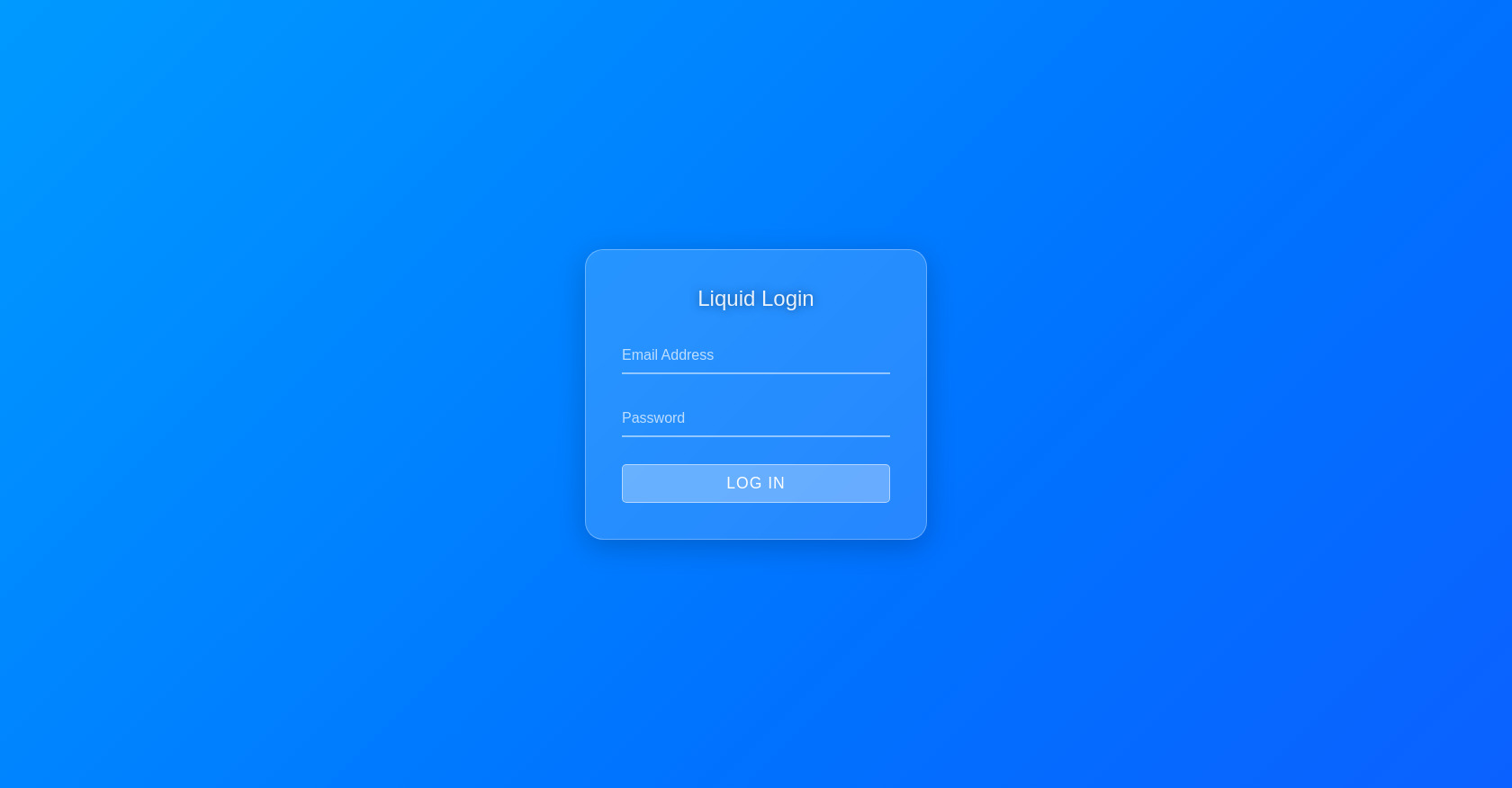 Liquid Glass Login Form HTML CSS