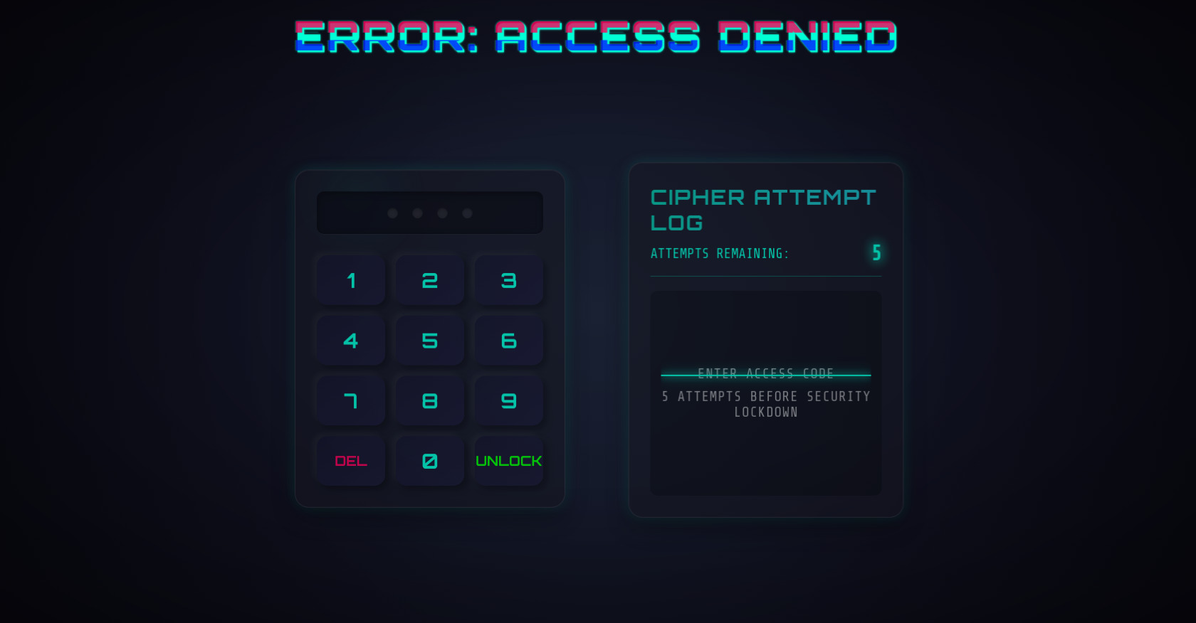 CodePen Home Cipher Quest: Codebreaker