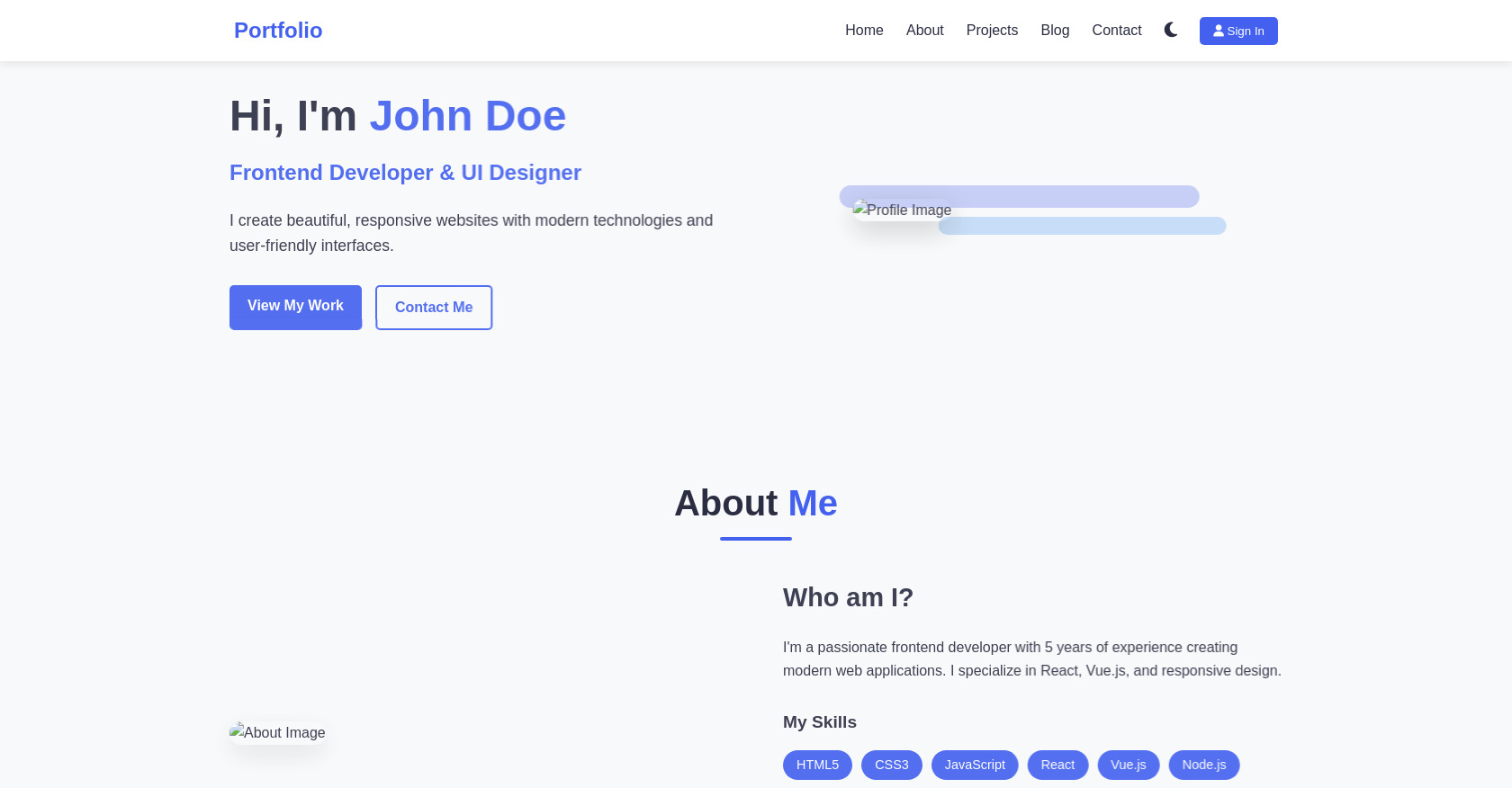 Best Portflio With Sign In and System Postes