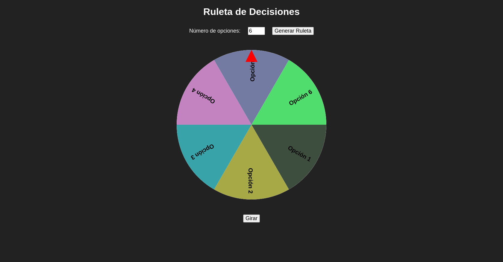 Decision roulette