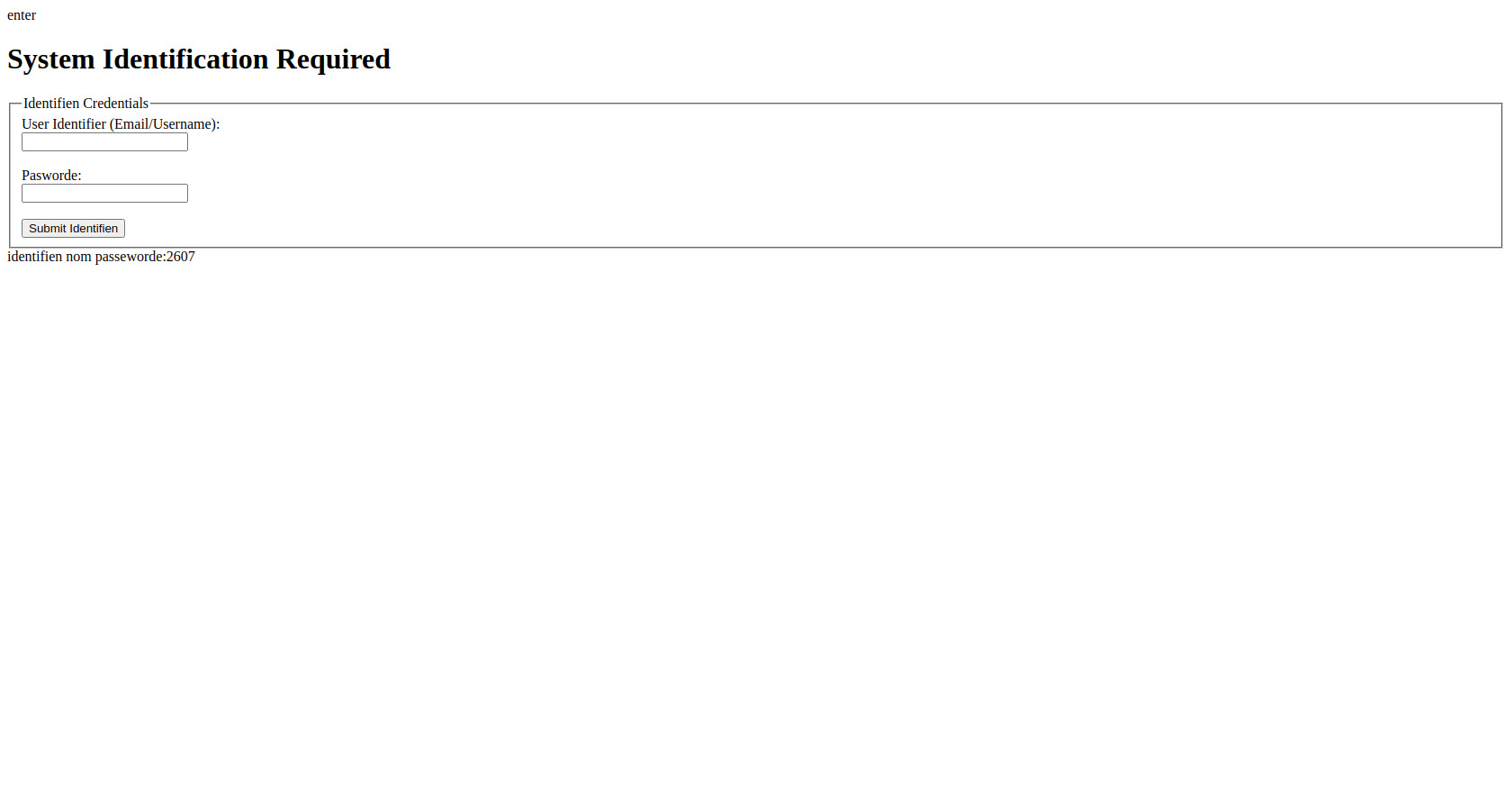 HTML Login Form: Username/Email and Password