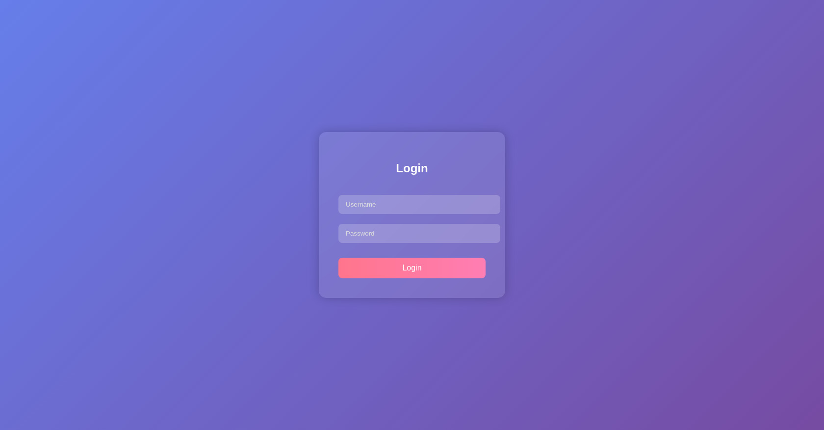 Gradient Login Form HTML CSS