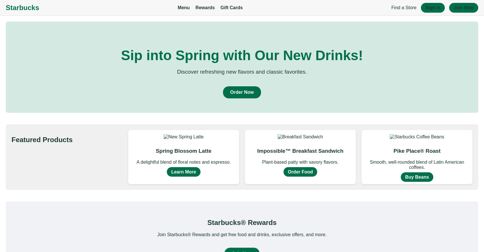 Starbucks HTML Website Template