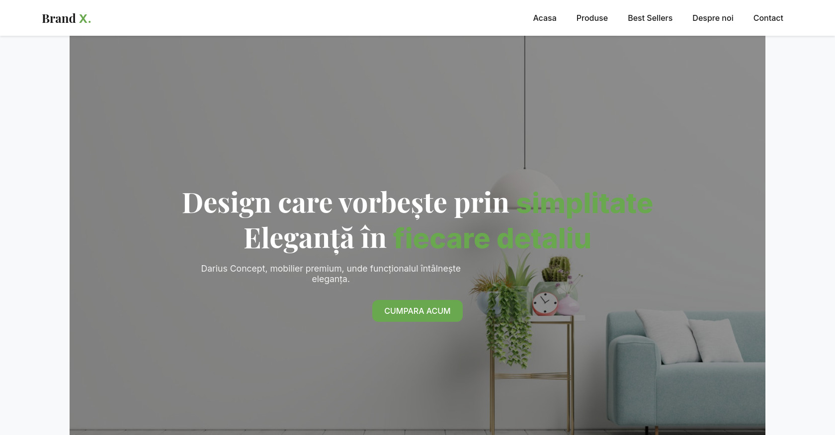 Furniture Landing Page: Responsive Design & Shop
