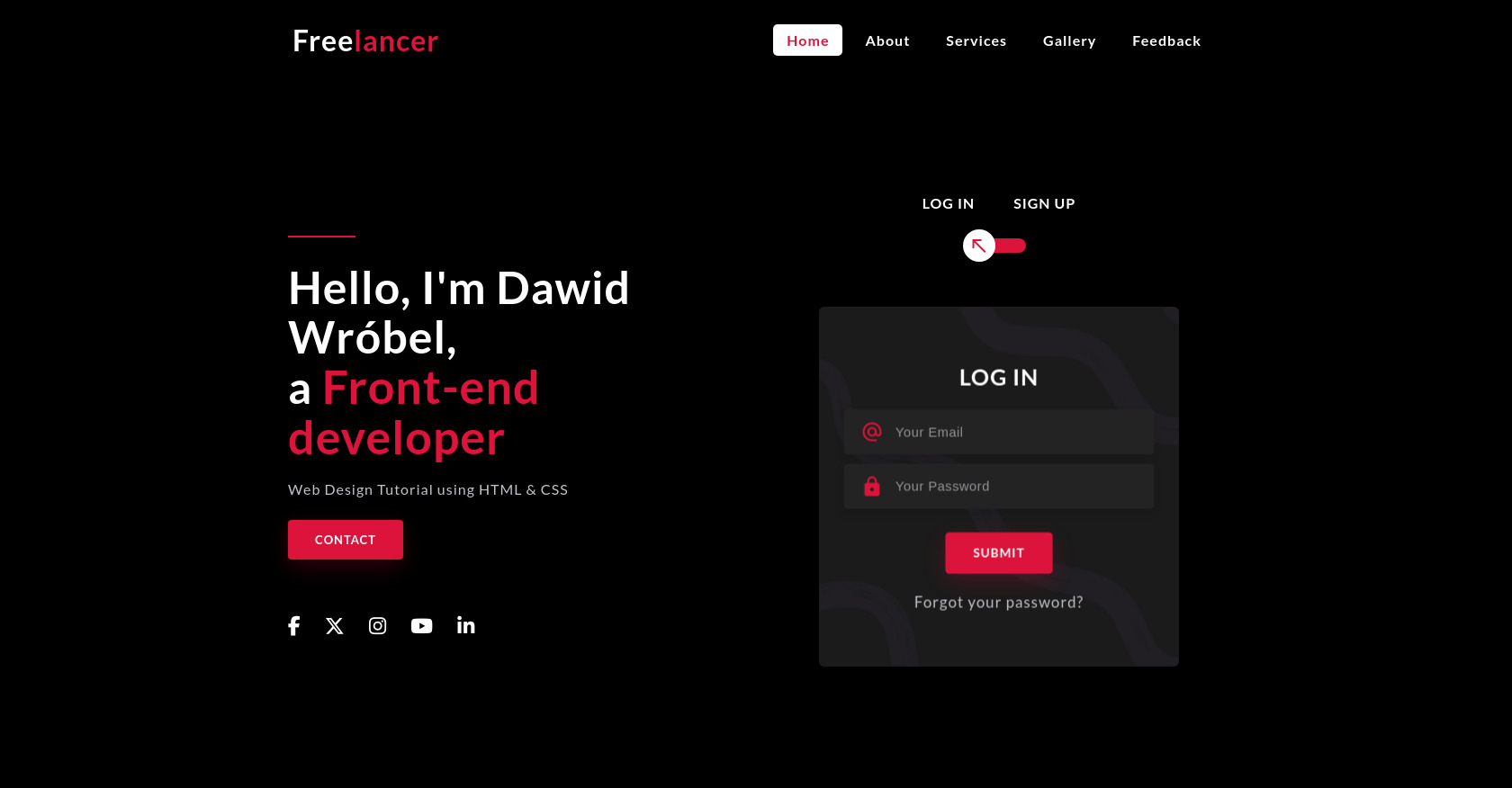 3D Rotation Login/Signup Box