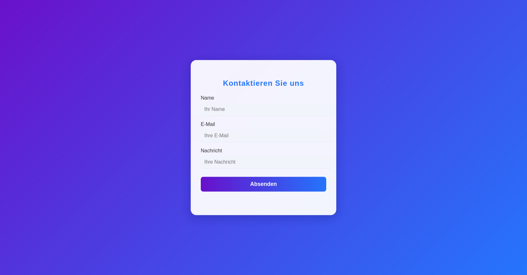 Modern Contact Form with Gradient
