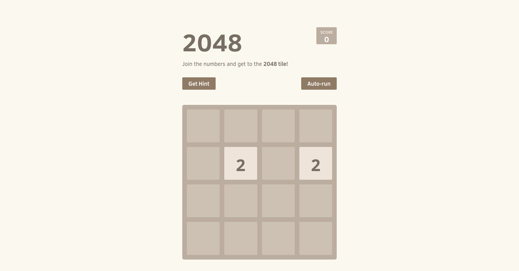 2048 Game with AI Solver in HTML and JavaScript