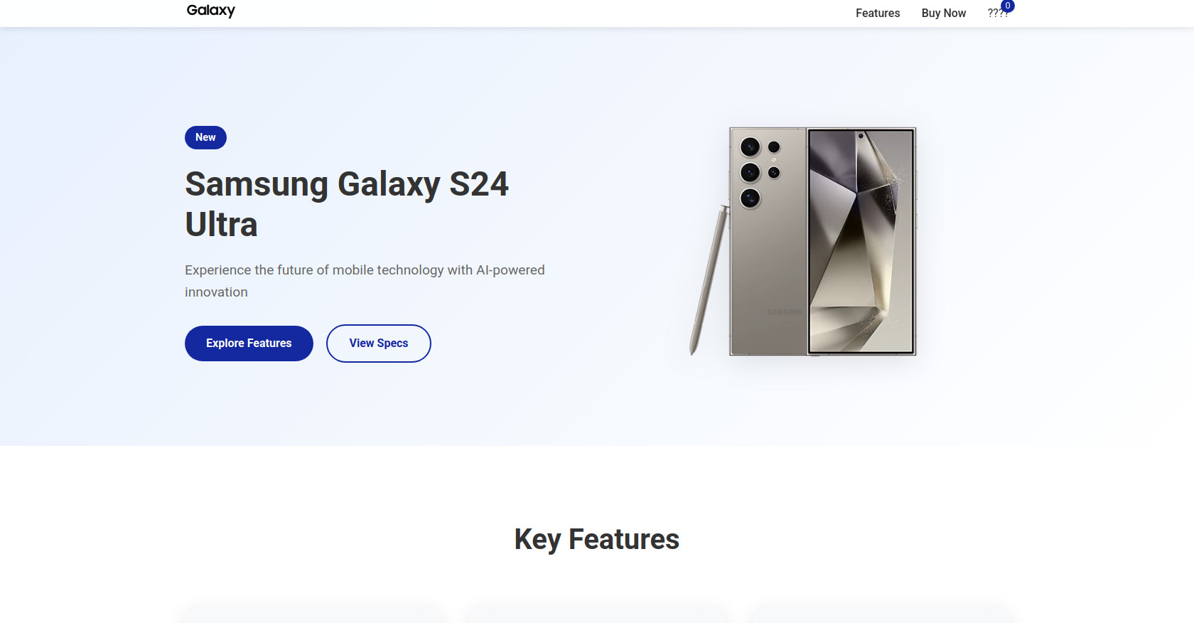 Samsung Galaxy S24 Ultra Landing Page