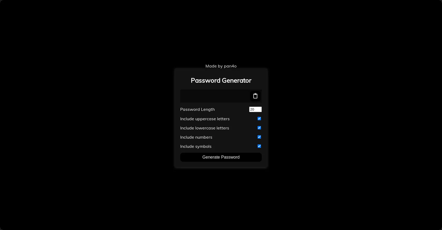 Password generator (BLACK)