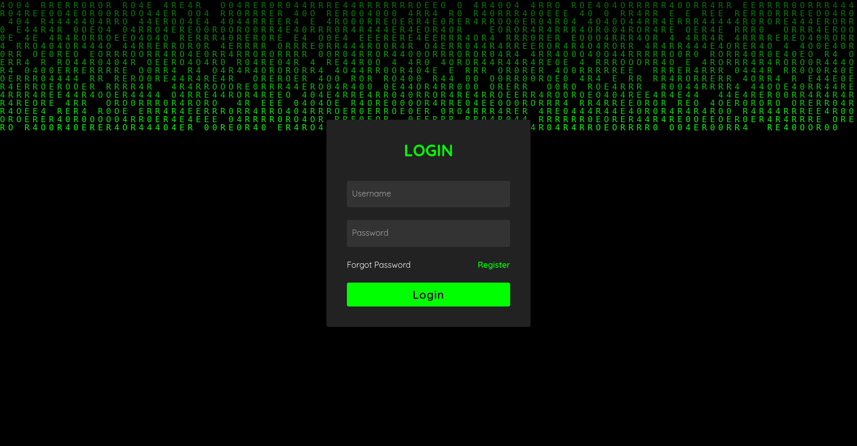 HTML Login Form with Matrix Background