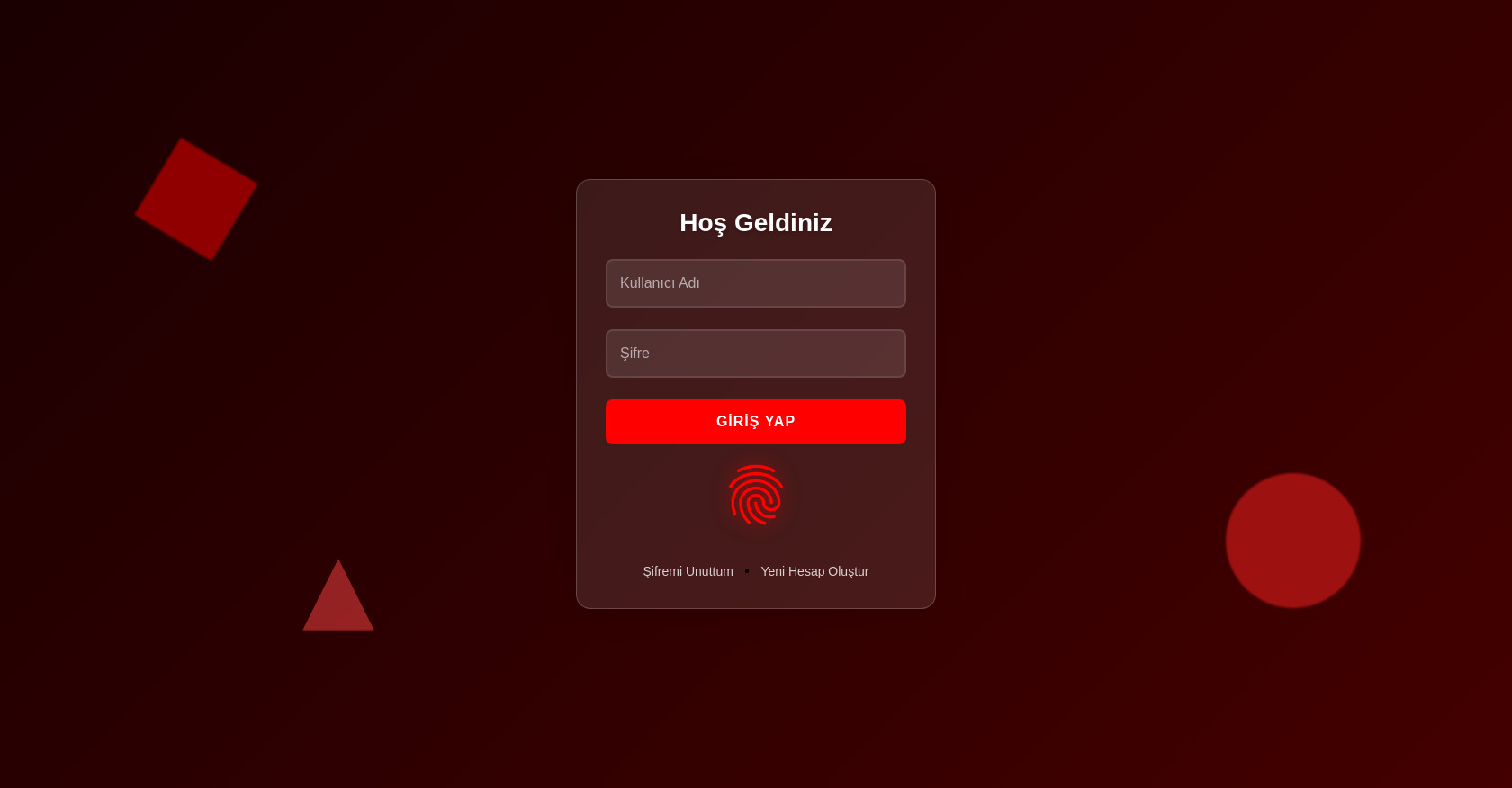 Kırmızı Matrix giriş sayfası 