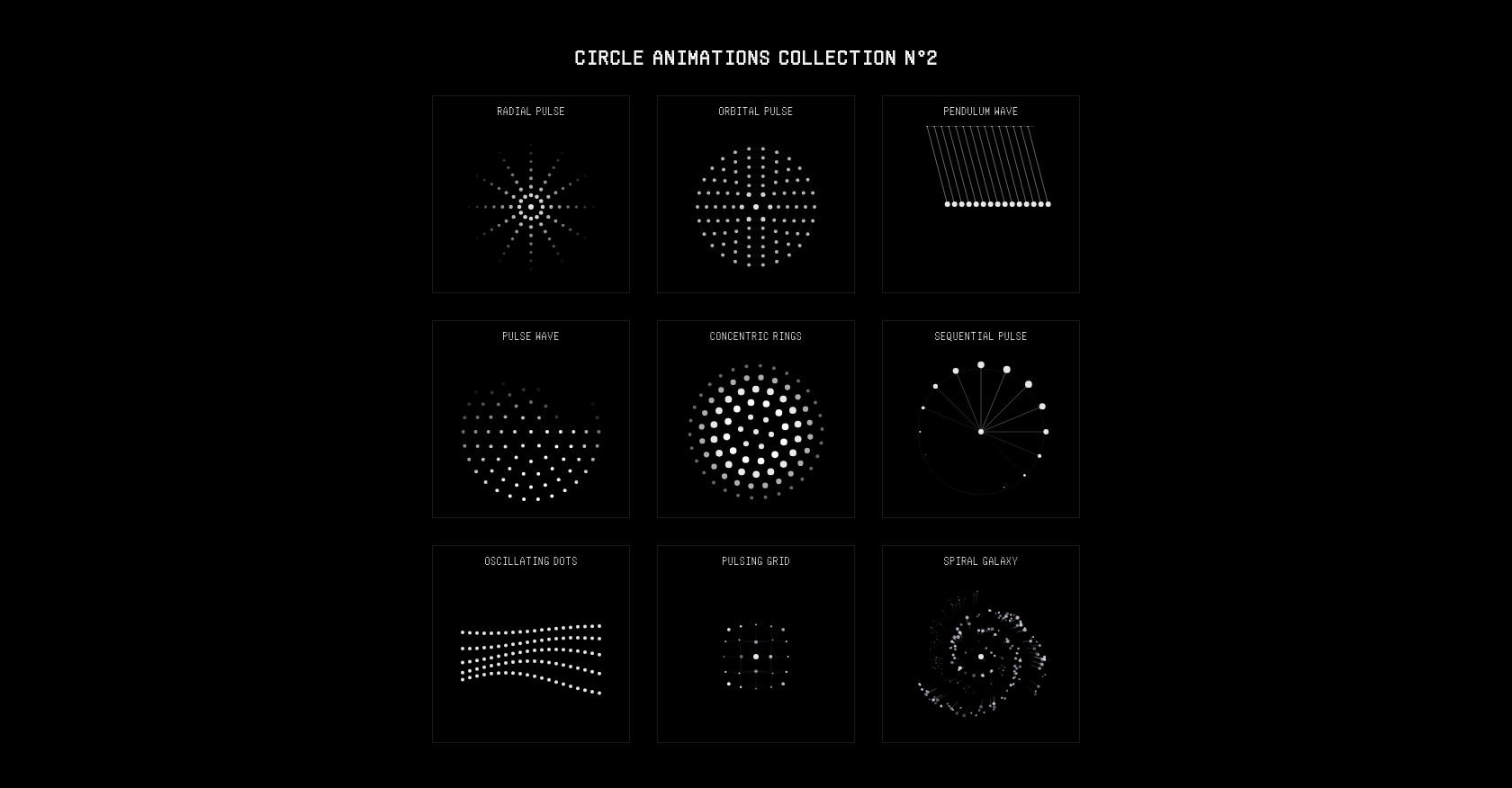 [javascript] ❍ Circular Animations Set N°2