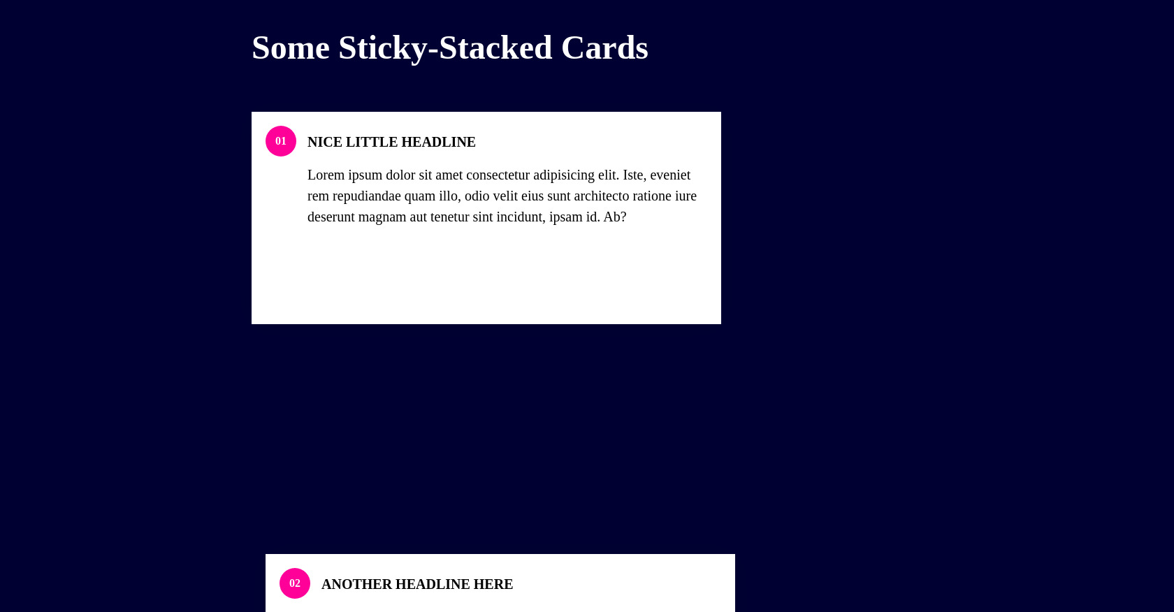 Cartes autocollantes empilées