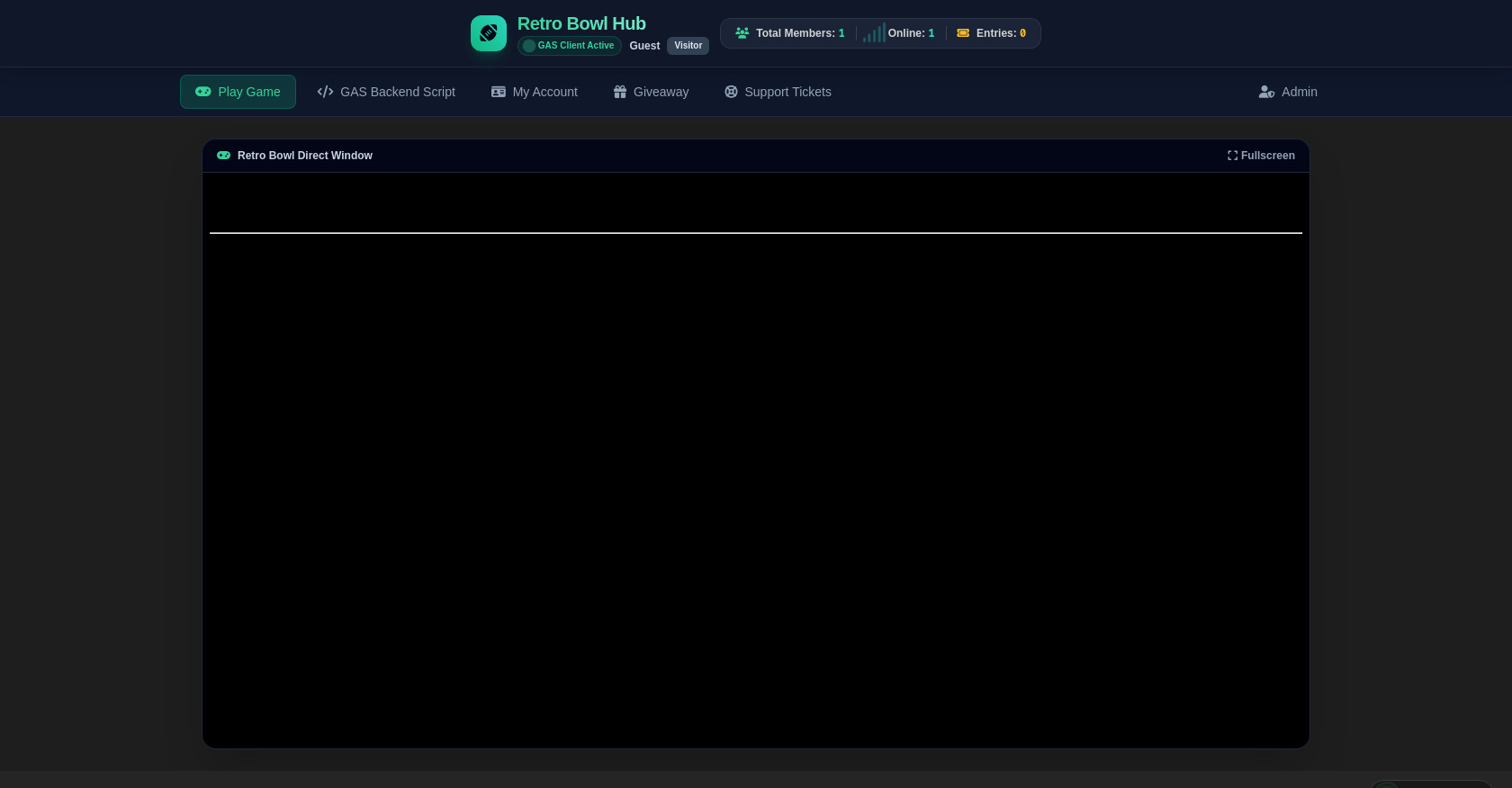 Dark Gaming Portal Dashboard in Tailwind CSS and HTML