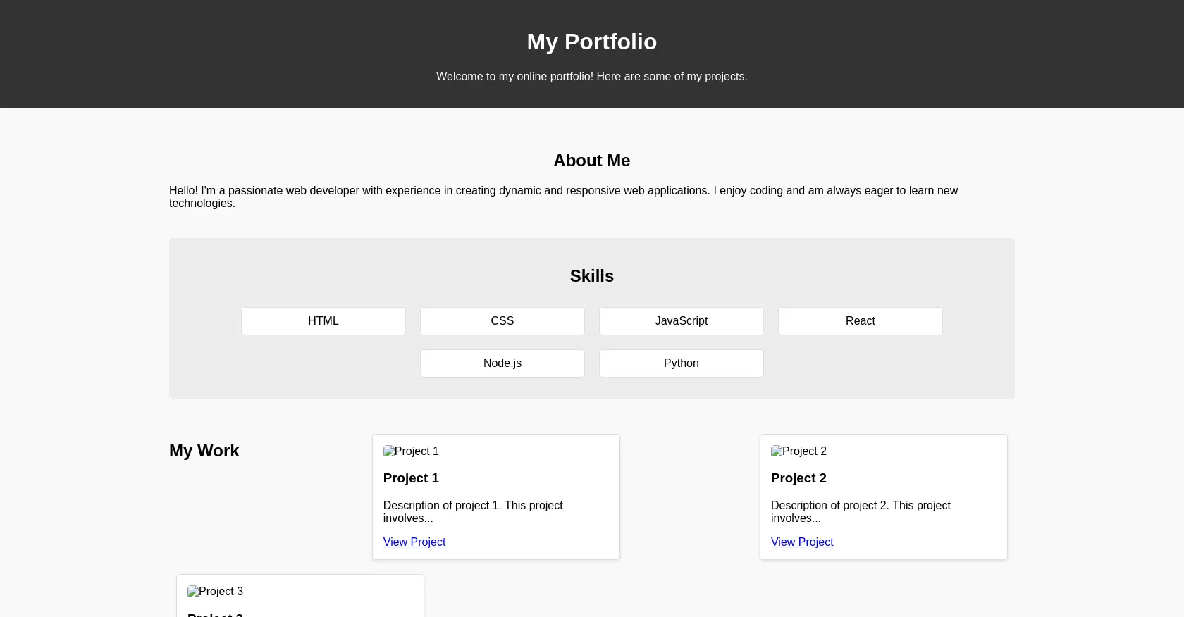 HTML CSS Portfolio Website Template