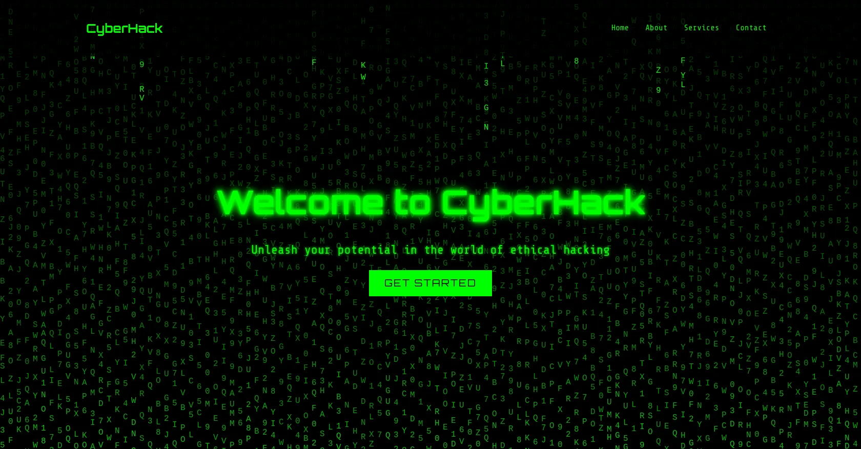 Landing Page - Hacking