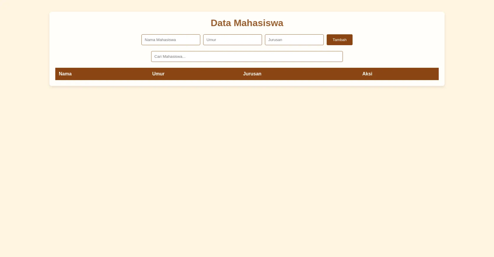 web data mahasiswa responsive