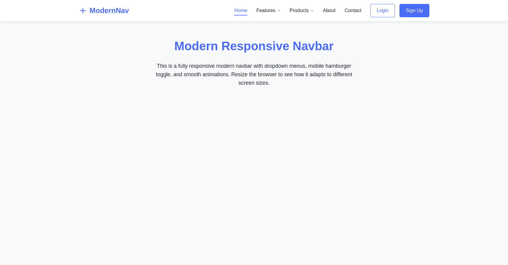 HTML CSS Modern Navbar