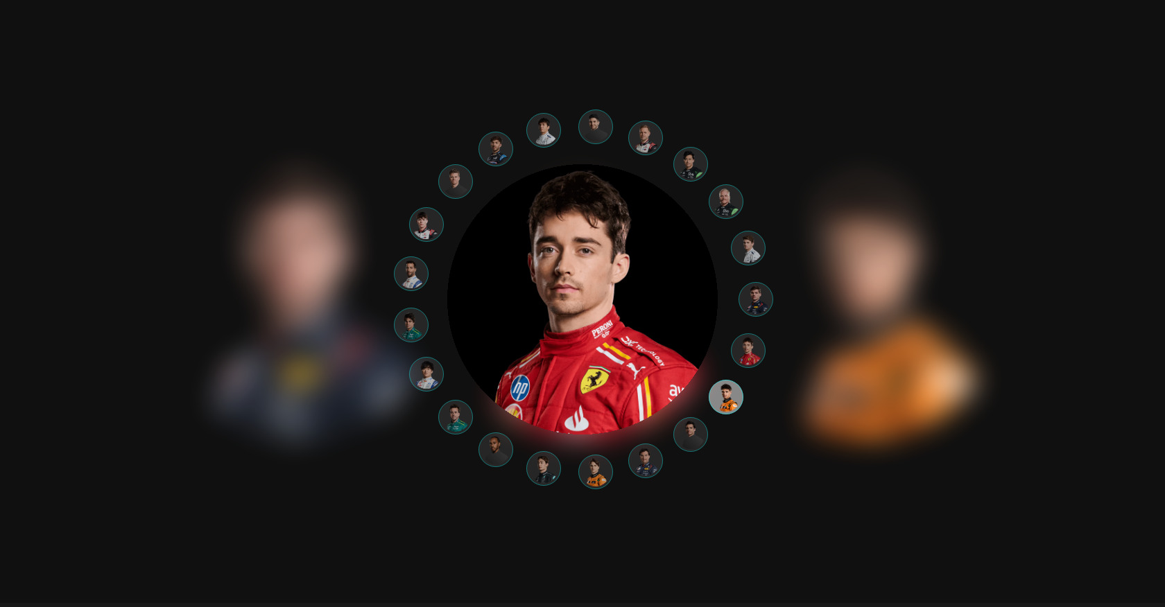 F1 Drivers 2024 - circular gallery with thumbs