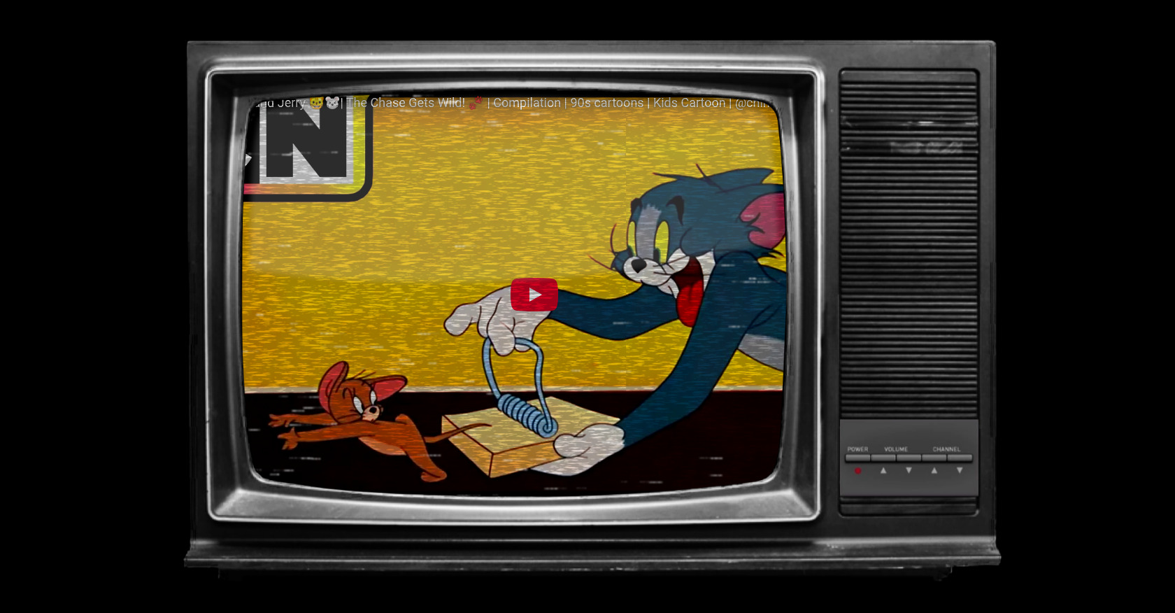 HTML TV Screen with YouTube Embed & Effects